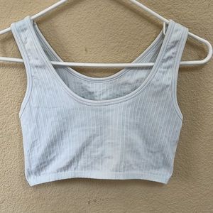 Aerie cropped tank top , size S , light greenish or blueish color .